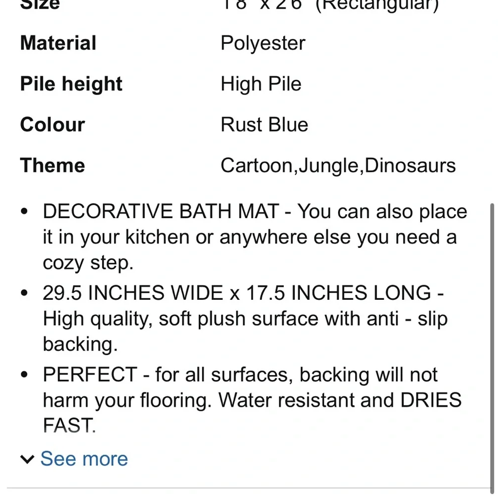 Ambesonne Bath Mat - Vibrant Dinosaur Scene